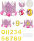 PET SHOW Pink Floral Hat, Bandana & Collar Bows Set - Adjustable Birthday Gift for Dog, Cat, Rabbit