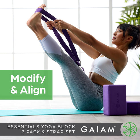 Gaiam Yoga Block - Supportive Latex-Free Eva Foam, Soft Non-Slip Surface for Yoga, Pilates