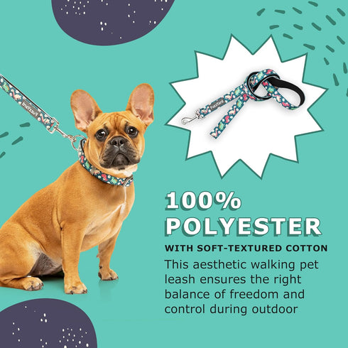 FuzzYard Dinosaur Land Dog Leash | Size S | Comfortable Neoprene Lead for Dogs, Perfect for Outdoor Walking & Training