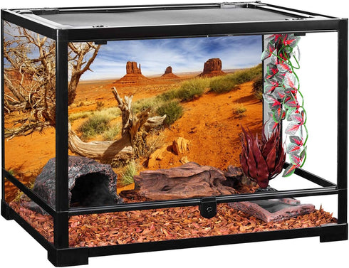AWERT 36x18 inches Reptile Habitat Background, Orange Desert Terrarium Background, Durable Polyester Background