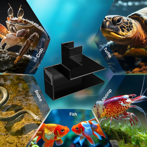 HekouJiub Black Aquarium Cave- Dual-Entrance Fish Tank Tunnel for Aquarium Shrimp & Fish Hideout Underground Tunnel