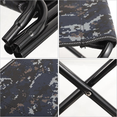 Toddmomy Portable Folding Stool Small Travel Camping Chair Lightweight Blue Camouflage Foldable Seat for Hiking