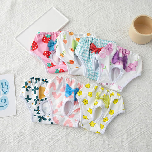 XAGMODSHN Dog Diaper Breathable Dress Female Pants Panties Shorts Doggies Period Diaper Washable Pet Period Pants