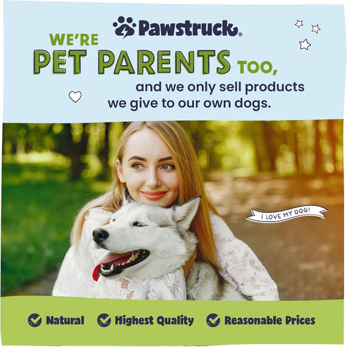 Pawstruck Premium Beef Jerky Dog Treat Chews, Large 10" Strips, Supports Hip & Joint Health, 15 Count