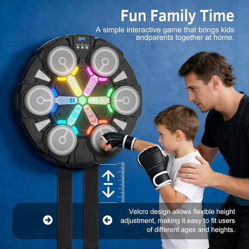 Yucate Music Boxing Machine, Wall Mounted Punching Bag with Bluetooth, Boxing Training Workout Equipment with Gloves