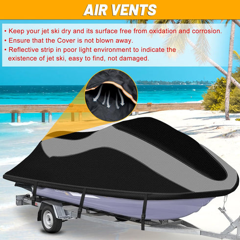 XYZCTEM Trailerable Jet Ski Cover, Waterproof Oxford Fabric, Fits Seadoo, Yamaha, GTX, Kawasaki, Honda
