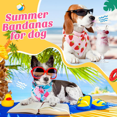 50 Summer Set Summer Decoration(31.5 21.7 21.7 Inches) Chunful Pieces Dog Bandanas for Bulk Hawaiian Bandanas Bib