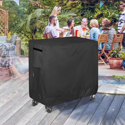80-100 40L 20W 34H inch, Waterproof Cooler Cart Cover Fits Quart Patio Party Ice Chest Rolling Cooler, x x Black