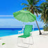 BIVVI Beach Chair with Umbrella for Adults, High Back Folding Camping Armchair Shade