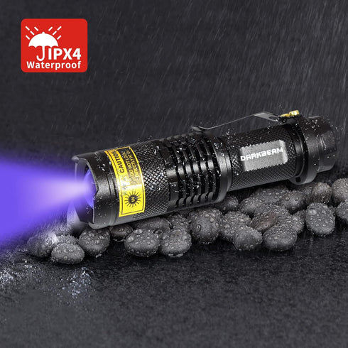 DARKBEAM 2 Pack UV 395nm Flashlight Blacklight Mini Detector for Dog/Cat Urine Stains and Anti-counterfeiting