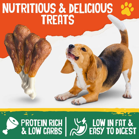 Zevy and Zoe's All Breeds Dog Treats, 11 oz, Rawhide Free Chicken Sticks Wrapped Dog Chews