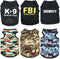 6 Pack Puppy Clothes for Small Dog Boy, Summer Shirt for Chihuahua Yorkies, Black Security Vest Funny Apparel, XS