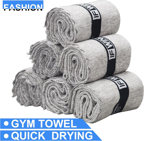 6 Pack Microfiber Gym Towels for Working OutFast Drying Workout Accessories Sweat Towels for Gym Gear for Men
