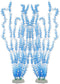 Large Aquarium Plastic Plants, Tall Aquarium Plants for Fish Tanks Decor, 19.29" Height (Blue White, 2pcs)