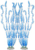 Large Aquarium Plastic Plants, Tall Aquarium Plants for Fish Tanks Decor, 19.29" Height (Blue White, 2pcs)
