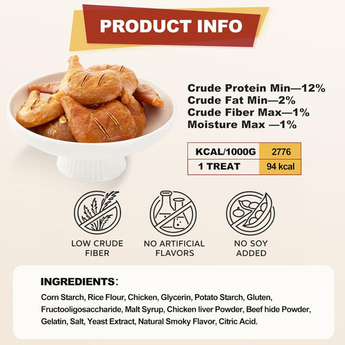 11 Count PETPHABET Rawhide Free Dog Chew Bones - Grilled Chicken Leg Dog Chews for Small Medium Breeds, Healthy Puppy