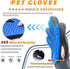 Pet Grooming Glove, Hair Remover Brush for Dogs, Cats & Horses, Left & Right Hand Mitt (Blue)