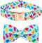 Elegant Little Tail Dog Collar - Summer Bow Tie Collar with Blue Bear Print for Medium Dogs