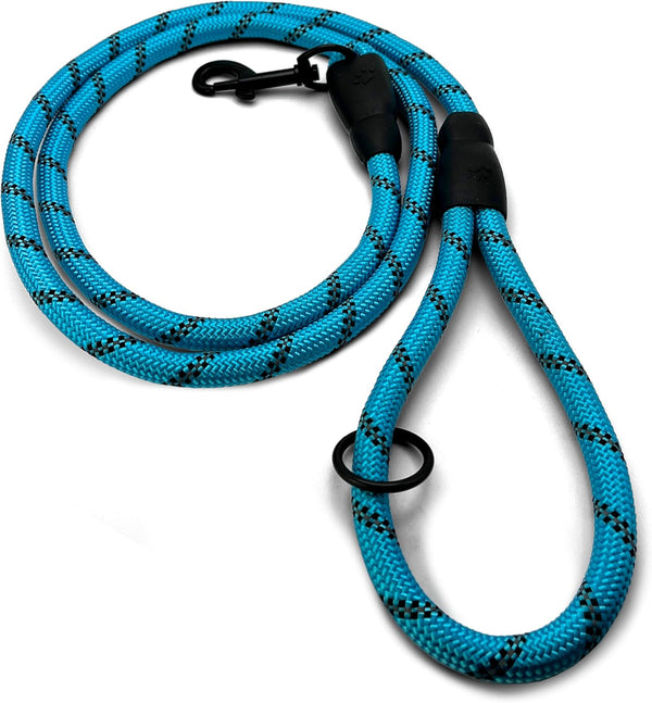 Cutie's PetBox Dog Leash for Medium and Large Breeds, Heavy-Duty Reflective Nylon Rope, 5ft (Blue)
