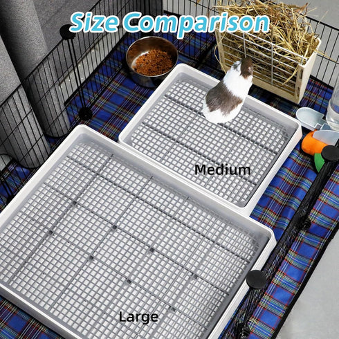 2 Chinchilla FHTONGE Pcs Guinea Pig Litter Box for Cage, Guinea Pigs Litter Pan with Grid, Rectangular Small Amimal
