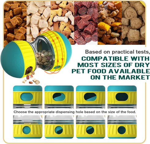 BSISUERM Dog Puzzle Toy Adjustable Treat Dispensing Ball Food Dispenser Tough Slow Feeder Puppy Enrichment Training Toy