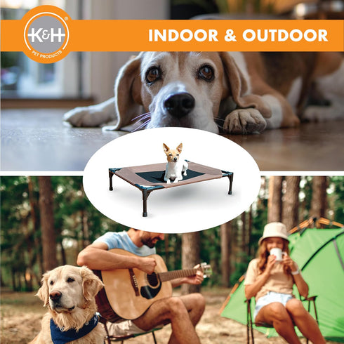 K&H Pet Products Dog Cots, Large, Elevated Outdoor Dog Cot Bed, Washable, Portable, Heavy Duty Metal Frame,