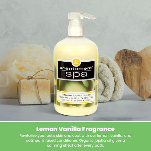 Best Shot Scentament Spa Oatmeal Protein Conditioner - Skin Care Product for Dogs & Cats, Hypoallergenic, Lemon