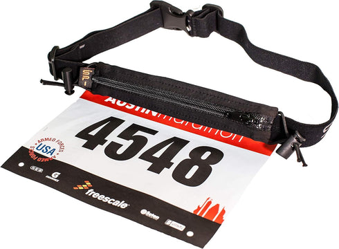 5k 10k, (2 SPIbelt Race Bib Toggles, Attach to Race Bib for Marathons, and Black Pairs)