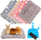 6 Pieces Guinea Pig Bed Plush Hamster Mat Bunny Bed Small Animal Sleeping Pads with Cleaning Dustpan Brush (Cute Color,