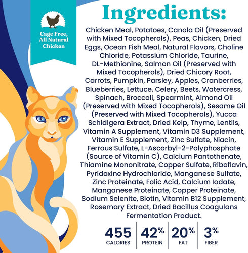 Solid Gold High Protein Dry Cat Food - Indigo Moon with Digestive Probiotics, Grain & Gluten Free, Chicken, 3lb