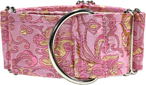 Extra Soft Martingale Dog Collar and Leash Set 2" Wide for Greyhound Saluki Whippet and Similar Breeds (M 11”-14”)