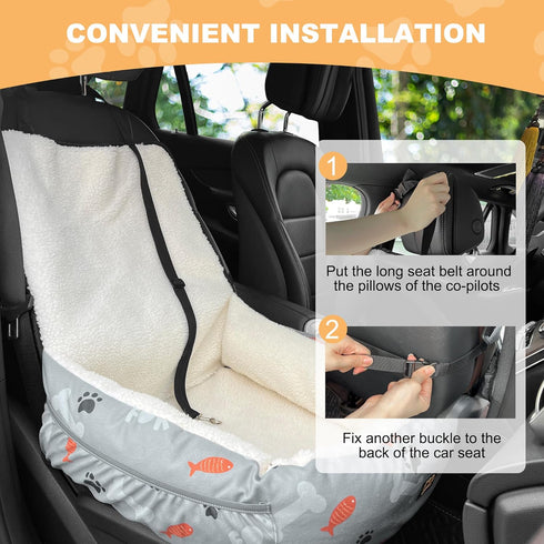 30 lbs, Dog Car Seat for Small Medium Dogs Under Fully Detachable and Washable Cat Booster Car Seats for Front & Black