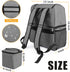 Dog Diaper Bag for Traveling, Airline Approved with 2 Food Storage Containers, Pet Camping Essentials (Gray)