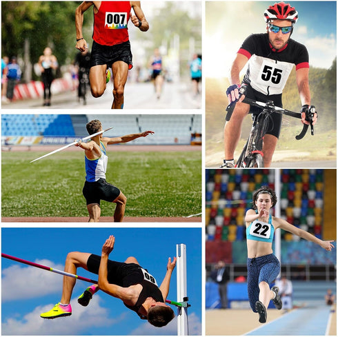 200 6 7.5 Inch Lyrow Pcs Blank Running Bib Numbers with Safety Pins for Marathon Competition Sports Events Tearproof