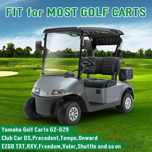 No Drilling Universal Golf Cart Side Mirrors, Fit EZGO, Club Car, Yamaha, ICON, Star, Zone - Large HD Folding Mirrors