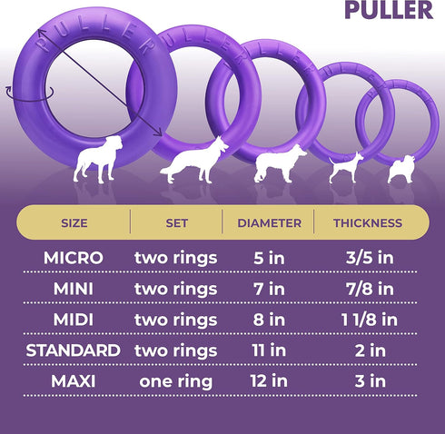 COLLAR Puller Outdoor Dog Ring Toys - Fetch & Tug of War Toy for Small, Medium, Large Dogs - Soft Dog Frisbee