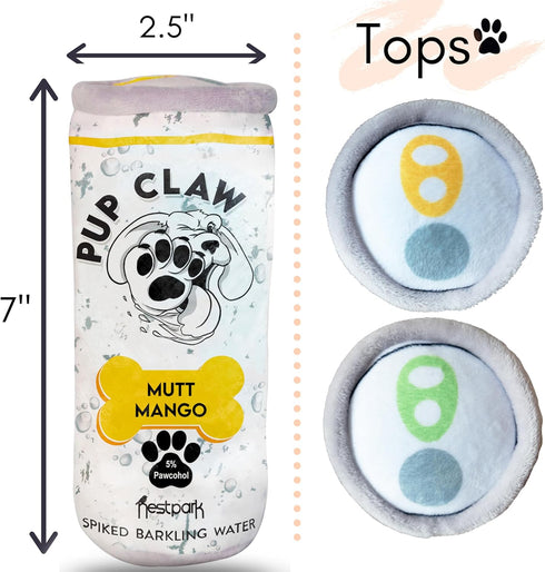 Pup Claw Dog Toys - Funny Cute Plush Dog Toys with Squeaker, Parody (2 Pack) (Tropical Pack)