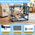 Bullro 8 Hammock Blue Puppy Play Gym with Hanging Toys, Dog Jungle Gym Indoor with and Funny Enrichment Toys, PVC Frame