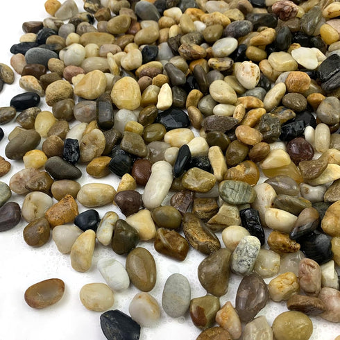20 lbs Pea Gravel Pebbles for Indoor Plants, Mixed Color River Rocks for Aquarium and Garden Landscaping