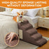 Dog Steps for Bed, 4-Step Dog Ramp for Small Dogs, Non-Slip Design, High Density Foam, Coffee