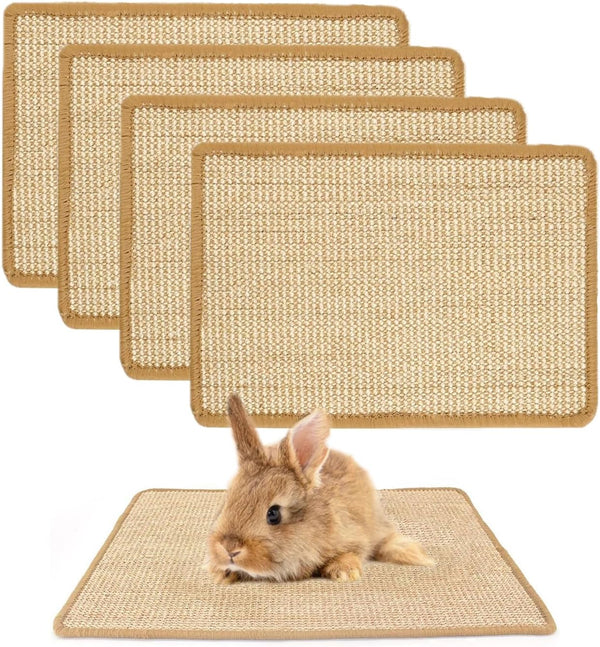 PODOO Bunny Scratch Pads, Sisal Rabbit Scratching Pad, Natural Rabbit Resting Mats