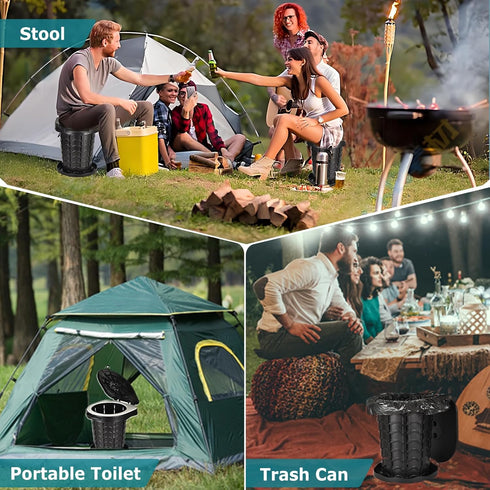 Upgrade Retractable Portable Toilet Camping Toilet Lightweight and Height Adjustable Folding Travel Toilet Portable