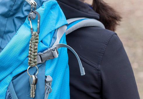 Paracord Keychain with Carabiner, 2Pcs Carabiner Keychain for Backpack, Survival, Camping, Men
