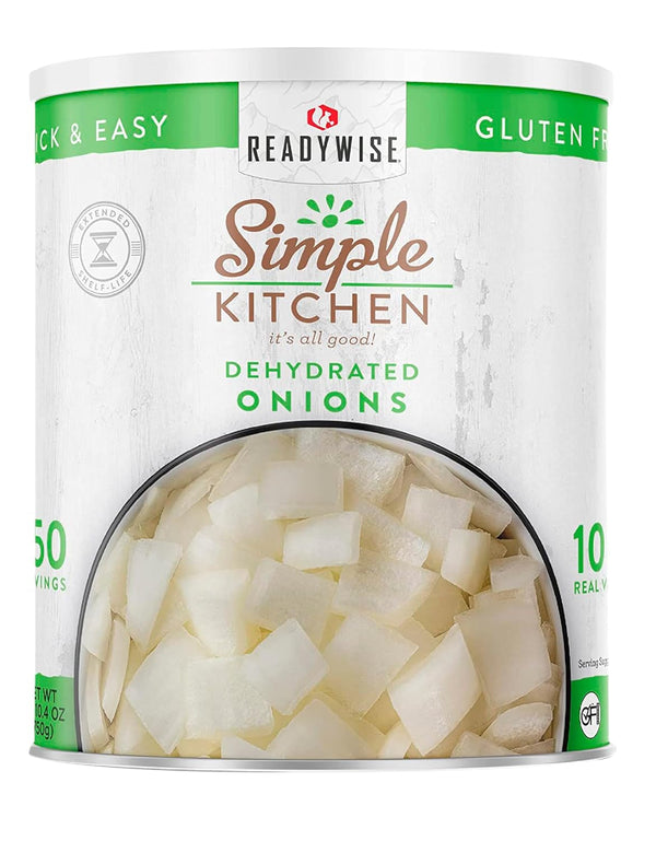 Simple Kitchen Dehydrated Chopped Onions - 250 Servings for Family Meal Prep,
