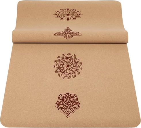 Premium Cork Yoga Mat - Non Slip Thick Exercise & Fitness Mat for Yoga, Pilates, Home Workouts (72" x 24" x 5mm)