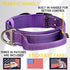 Heavy-Duty Dog Collar with Handle by ADITYNA, Reflective Purple for Large Dogs, Wide, Thick, Tactical, Soft Padded