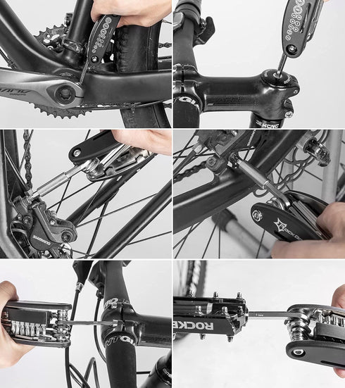 ROCKBROS Bike Repair Kits - 16 In 1 Multi-Function Portable Foldable Bike Tool Kit