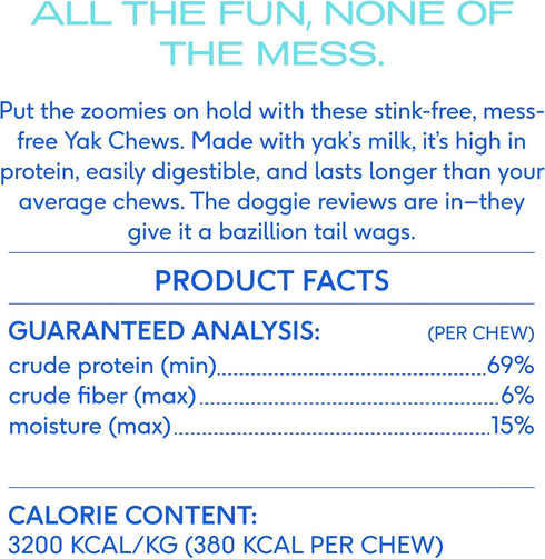 Native Pet Yak Chews - Long Lasting Dog Treats, Flavored Chews for Aggressive Chewers (15 Small Chews)