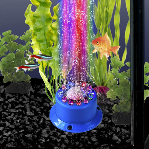Penn-Plax Cascade Multi-Colored Rainbow LED Air Stone, Great Bubbler for Freshwater & Saltwater Aquariums
