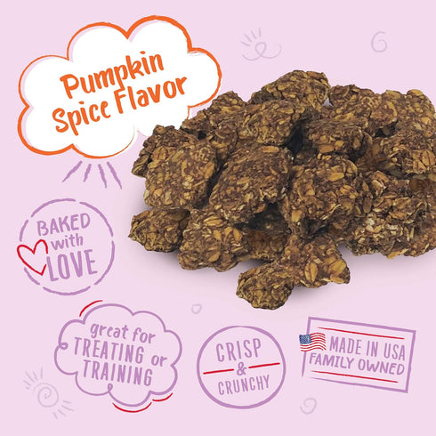 Charlee Bear Bearnola Bites Dog Treats, Pumpkin Spice Flavor, 8 oz